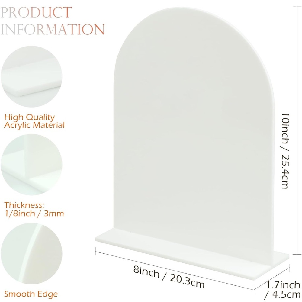 5 White Acrylic Arch Signs